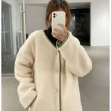 ベージュ×カーキ | ボアキルティングロングアウター レディース ジャケット | NinaetLina