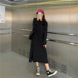チャコール | リブニット長袖ワンピース レディース トップス | NinaetLina