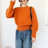 オレンジ | モックネックミドルゲージニット レディース トップス | NinaetLina