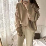 モカベージュ | Vネックサイドスリットニット レディース トップス | NinaetLina