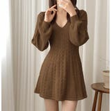 モカ | ケーブルタイトニットワンピース レディース ケーブル編み | NinaetLina