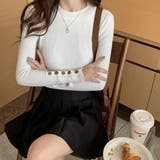 ホワイト | 裏フリースボアリブニット レディース トップス | NinaetLina