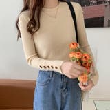 ベージュ | 裏フリースボアリブニット レディース トップス | NinaetLina