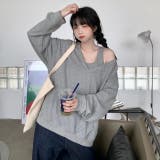 インナータンクトップ付きVネックカットソー レディース トップス | NinaetLina | 詳細画像3