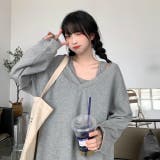 インナータンクトップ付きVネックカットソー レディース トップス | NinaetLina | 詳細画像4