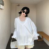 インナータンクトップ付きVネックカットソー レディース トップス | NinaetLina | 詳細画像5