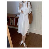ホワイト | ロングシャツワンピース レディース トップス | NinaetLina