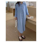ブルー | ロングシャツワンピース レディース トップス | NinaetLina