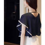 シフォン袖フリルトップス オフィス 薄手 | NinaetLina | 詳細画像3 