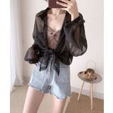 ブラック | シアーシャツブラウス カーディガン 夏 | NinaetLina