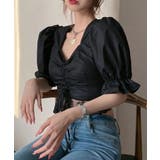 Vネックブラウス レディース パフスリーブ | NinaetLina | 詳細画像4
