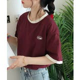バイカラーTシャツ 韓国半袖 カジュアル | NinaetLina | 詳細画像3