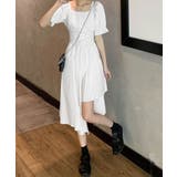 ホワイト | ウエストレースアップ ワンピース 小さめ | NinaetLina