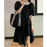 ブラック | ウエストレースアップ ワンピース 小さめ | NinaetLina