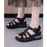 ブラック | グルカサンダル 夏レディース厚底サンダル レディース | NinaetLina