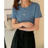 ブルー | ショート丈tシャツ へそ出し 8色 | NinaetLina