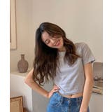 グレー | ショート丈tシャツ へそ出し 8色 | NinaetLina