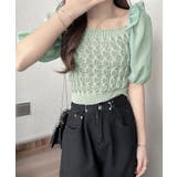 ミントグリーン | シャツブラウス スクエアネック レディース | NinaetLina