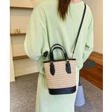 ブラック | ストローショルダーバッグ かごバッグ 夏 | NinaetLina