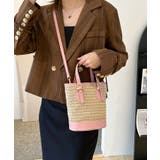 ピンク | ストローショルダーバッグ かごバッグ 夏 | NinaetLina