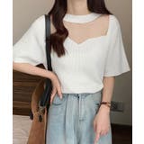 サマーニット 胸元シースルー リブニット | NinaetLina | 詳細画像4