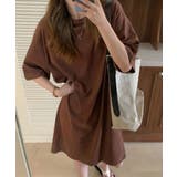 ブラウン | ゆったり Tシャツワンピース レディース | NinaetLina