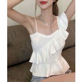 リブキャミソール フリル タンクトップ | NinaetLina | 詳細画像2