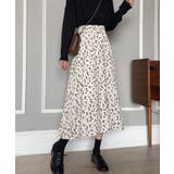 アイボリー | 小花柄 フレアスカート Aラインスカート | NinaetLina