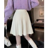 アイボリー | プリーツスカート 編み レディース 韓国 | NinaetLina