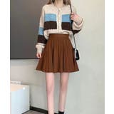 ブラウン | プリーツスカート 編み レディース 韓国 | NinaetLina