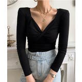 ブラック | Vネック カットソー 着やせ | NinaetLina