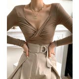 ベージュ | Vネック カットソー 着やせ | NinaetLina