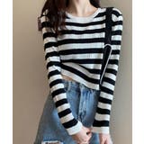 ボーダー柄ニットトップス レディース | NinaetLina | 詳細画像1