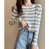 ボーダー柄ニットトップス レディース | NinaetLina | 詳細画像2
