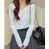 ショート丈トップス キーネック Tシャツ | NinaetLina | 詳細画像5