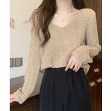 透かし編みニット メッシュニット レディース | NinaetLina | 詳細画像1