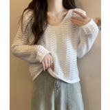 透かし編みニット メッシュニット レディース | NinaetLina | 詳細画像8