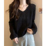 透かし編みニット メッシュニット レディース | NinaetLina | 詳細画像4
