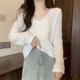 透かし編みニット メッシュニット レディース | NinaetLina | 詳細画像6
