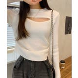 ニットトップス 胸開き ニットウエア | NinaetLina | 詳細画像1