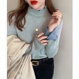 グレー | 裏起毛ハイネックニットトップスレディース 韓国風 タートルネックセーター | NinaetLina