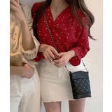 レッド | ハート柄 シャツブラウス レディース | NinaetLina