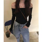ブラック | オフショルカットソー レディース トップス | NinaetLina