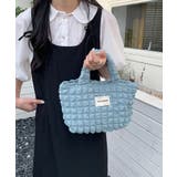 くすみブルー | ミニトートバッグ ポップコーン軽量バッグ レディース | NinaetLina