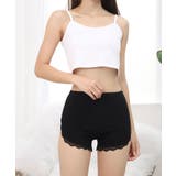 ブラック | リブ編み ペチパンツ レース | NinaetLina