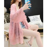 ピンク | ロングリブカーデ 透け感 カーディガン | NinaetLina