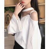 肩出しトップス Vネック Tシャツ | NinaetLina | 詳細画像3