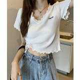 半袖Tシャツ メロウフリルトップス ショート丈トップス | NinaetLina | 詳細画像8