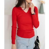 レッド | Vネックニット レディース トップス | NinaetLina