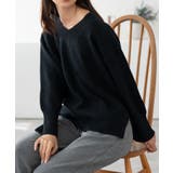 ブラック | Vネックニット レディース トップス | NinaetLina